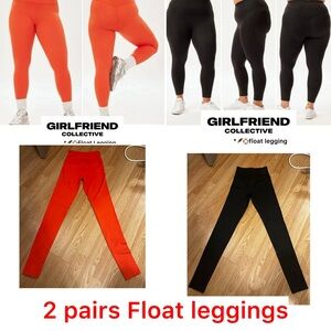 NWOT - 2 pairs FLOAT leggings - Girlfriend Collective - Racer & Black - XS